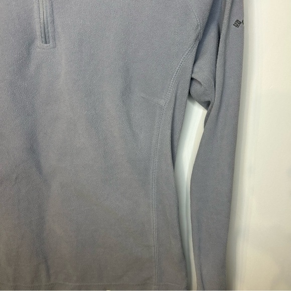 Columbia Women’s Light Gray Half-Zip Micro Fleece, Size Medium - Picture 3 of 9